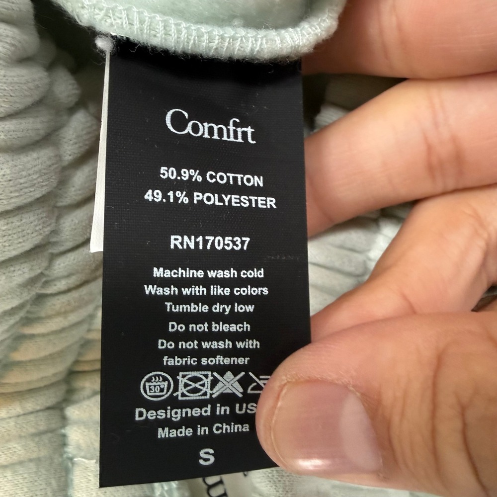 Comfrt‎ Sweatpants Unisex Small Sage Green Oversized Fleece Joggers Lounge NEW - Picture 9 of 11
